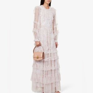 Needle & Thread Vintage Ditsy Ruffle Gown size 4